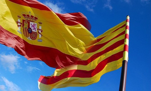Banderas espau00f1ola catalana