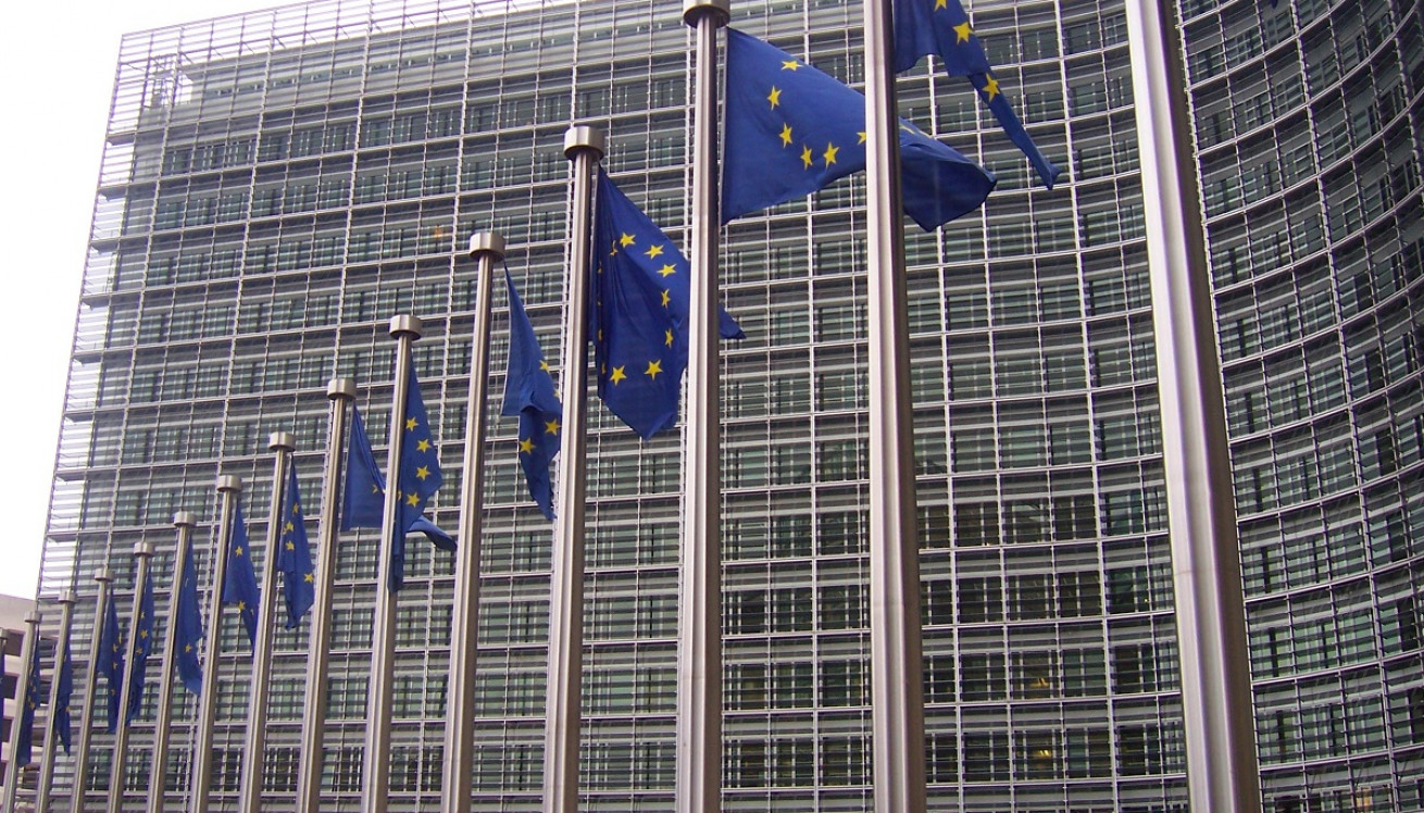 Banderas europeas en la Comisión Europea