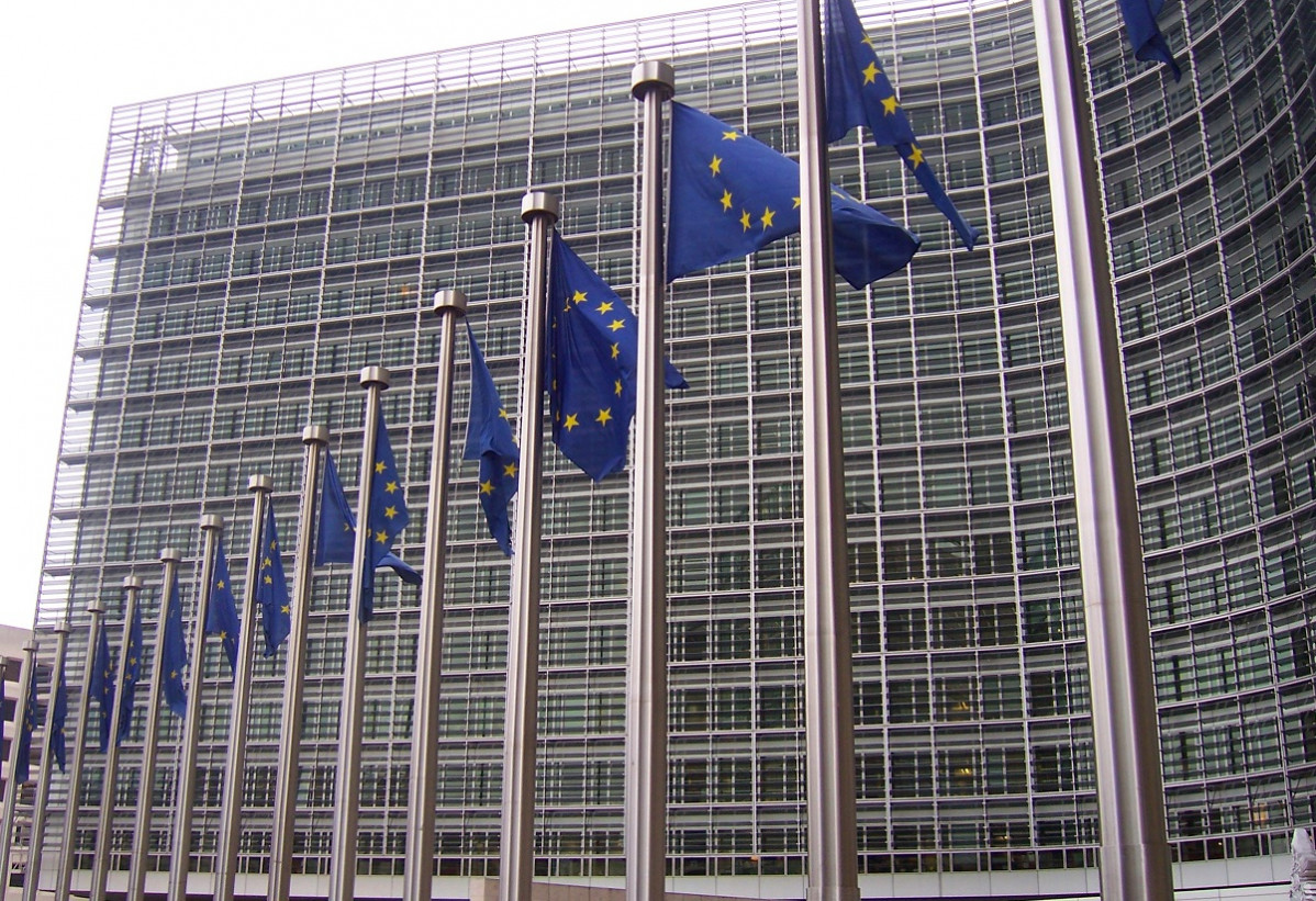 Banderas europeas en la Comisiu00f3n Europea